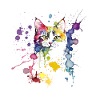 dekorative Aquarell-Katze, bunt, für Katzenfans
