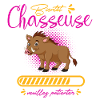 bientôt chasseuse t-shirt chasseuse sanglier