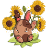 Lapin et tournesol