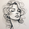One line Woman