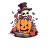 Pumpkin Halloween Skull