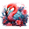 Flamingo Tropical Flowers Bird