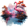 Flamingos pink birds nature design