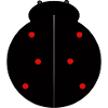 Black Ladybug with Red Dots