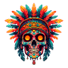 Aztec skull 002
