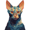 Cat - stylish, modern, abstract, artistic
