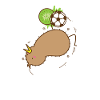 Kiwi avec oiseau et fruits