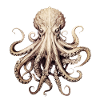 Octopus - stylish, modern, abstract - Kraken