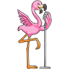 Flamingo à Singing with Microphone
