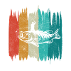 Angler Motif - Pêche Pêche Rétro