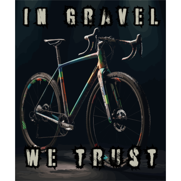 Koszulka "In Gravel We Trust - Rower gravel szutrowy"