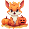 Halloween Herbst: Füchse im Laub