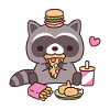 Cute Raccoon Eating Fast Food