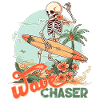 Retro surfing skeleton