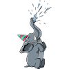 Party elephant with party hat
