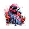 Tropical bird with sunglasses Tropical