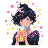 Anime and Boba Bubble Tea