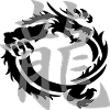 Drache3 Schwarz Kanji Grauer Drache