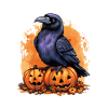 Halloween Pumpkin Raven