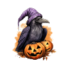 Halloween Pumpkin Raven