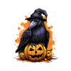 Halloween Pumpkin Raven