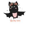 Retro Halloween Design: Spooky Babe Bat