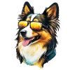 Shetland Sheepdog with Sunglasses