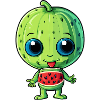 Green Alien & Watermelon: A Galactic