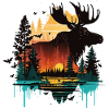 Moose - Landscape - Sunset
