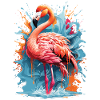 Flamingo Graffiti Water Splash
