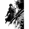 Samurai Schwarz und Weiß Design