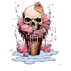 Totenkopf-Eiscreme-Halloween-Design