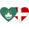 Macau Denmark Flag Heart