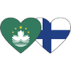 Macau Finland Flag Heart