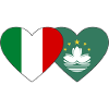 Italy Macau Flag Heart