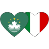 Macau Italy Flag Heart