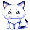 Chat blanc collection Kawaii