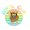 Super Eule Superheld Cartoon Vogel