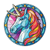 Einhorn-Bunte Aquarell-Tierillustration
