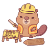 Cute Beaver Construction Cartoon Work In Progress