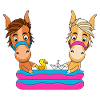 PFERDE - PONYS - PLANSCHBECKEN - TIERE