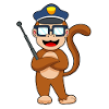 Monkey Policeman Baton Police