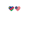 Namibia USA Heartbeat Flag Namibian