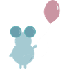 MOUSE HOLDING A BALLOON ILLUSTRATION