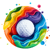 buntes Golfball-Logo
