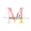 M | Monogramme | Nom |Madita|Aquarelle
