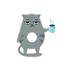 Ohne Kaffee Kein Moin - Katze