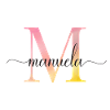 M | Monogram | Namn | Manuela - Sverige |Vattenfärg