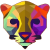 Mehrfarbiger stilisierter Panther