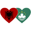 Albania Macau Flag Heart